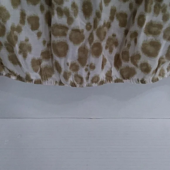 *EUC* Ann Taylor LOFT Cotton Sheer Tan & White Leopard Print Sleeveless Blouse - Picture 5 of 7